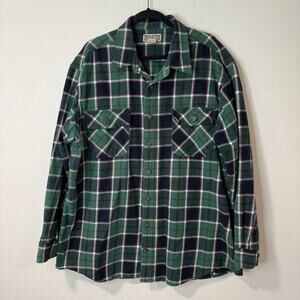 Duluth Trading Co Men's Burlyweight Flannel Shirt Button Down Plaid 2XL Tall